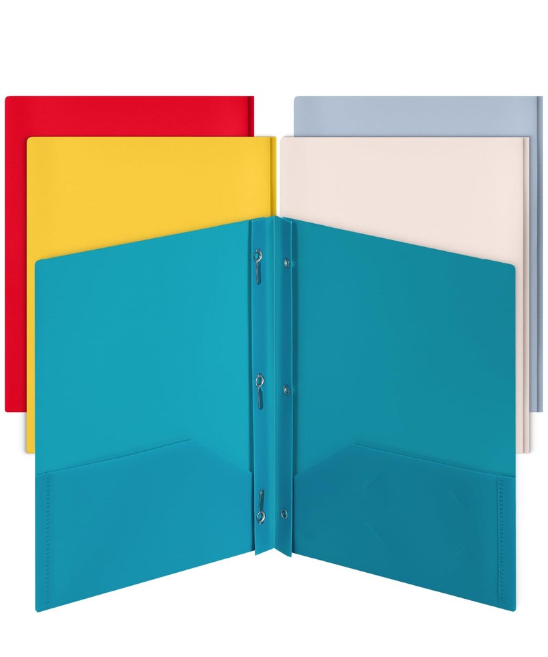 Mr. Pen- Folders with Pockets and Prong with Fasteners, 2 Pocket Folder, Vintage Brown File folders for Office use, 3 Prong folders - Image 1